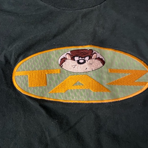 Rare Vintage Taz T Shirt Reflective Iridescent Patch Looney - Picture 1 of 2